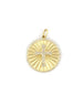 14K Gold Diamond Cross Fanned Coin Charm