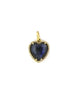 14K Gold Puffy Labradorite Diamond Frame Heart Charm