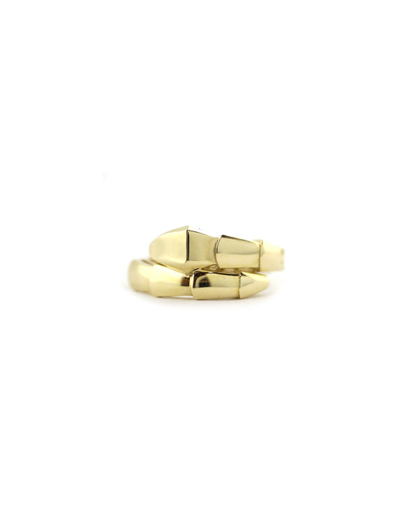 14K Gold Modern Segmented Snake Ring