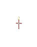 14K Gold Ruby Diamond Center Cross Charm