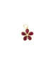 14K Gold Pear Ruby Diamond Flower Charm