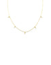 14K Gold Greek Spike Station Charm Necklace