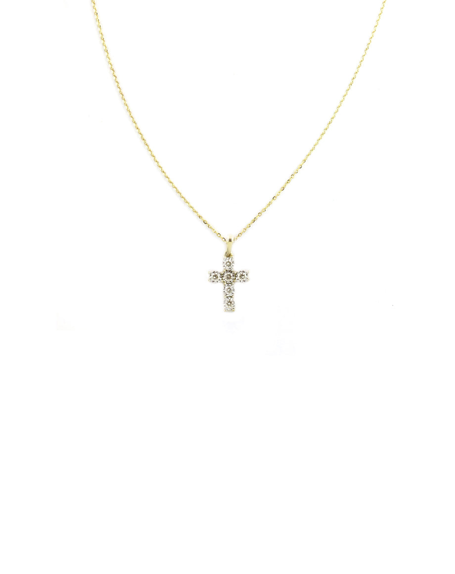 18ct Yellow Gold Horizontal cross Necklace