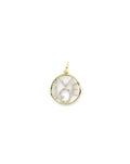 14K Gold Diamond LOVE Cut Out Circle Charm