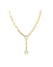 14K Gold Half Paperclip Half Circle Y Necklace