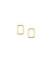 12mm 14K Gold Rectangle Huggies