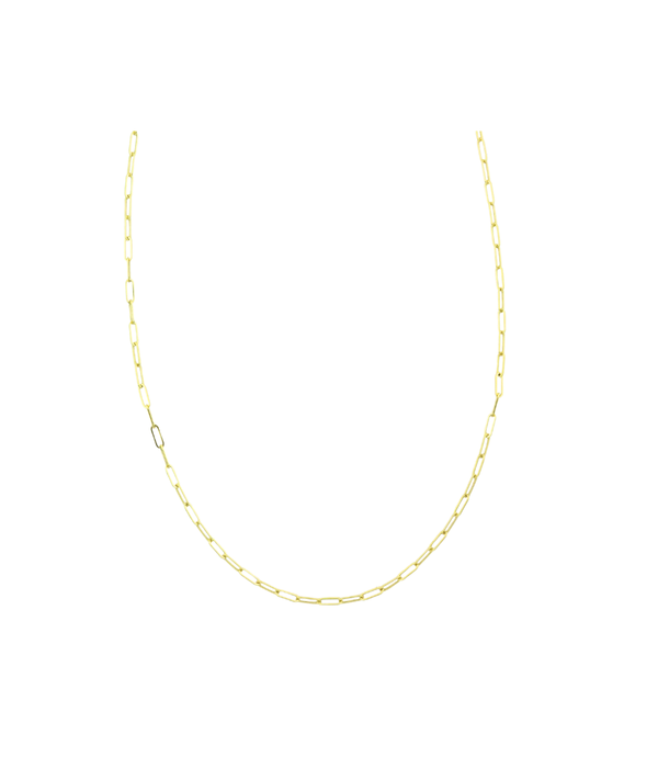 XS 14K Gold Paper Clip Chain