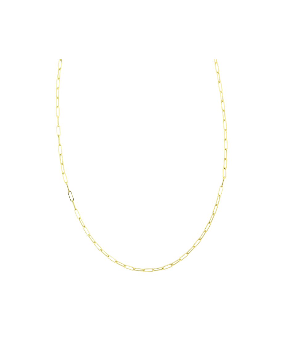 XS 14K Gold Paper Clip Chain