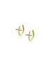 14K Gold Diamond Cross Huggies
