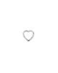 14K White Gold Diamond Heart Lock Connector