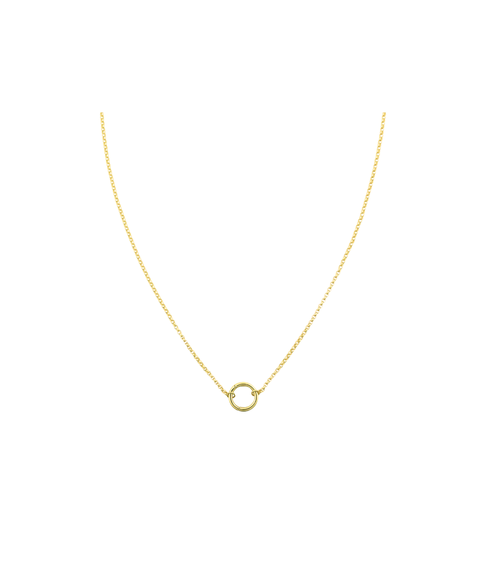 14K Gold 1.5mm Rolo Lock Necklace 18"