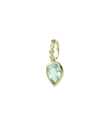 14K Gold 2.9ct Aquamarine Teardrop Charm Spacer