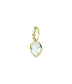 14K Gold 3.08ct Clear Aquamarine Teardrop Charm Spacer
