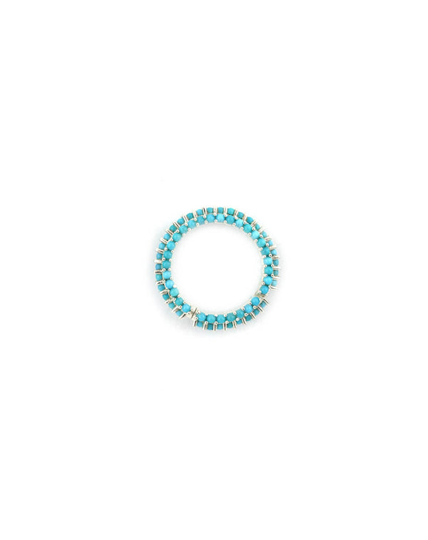 17mm Silver Dotted Turquoise Lock Connector