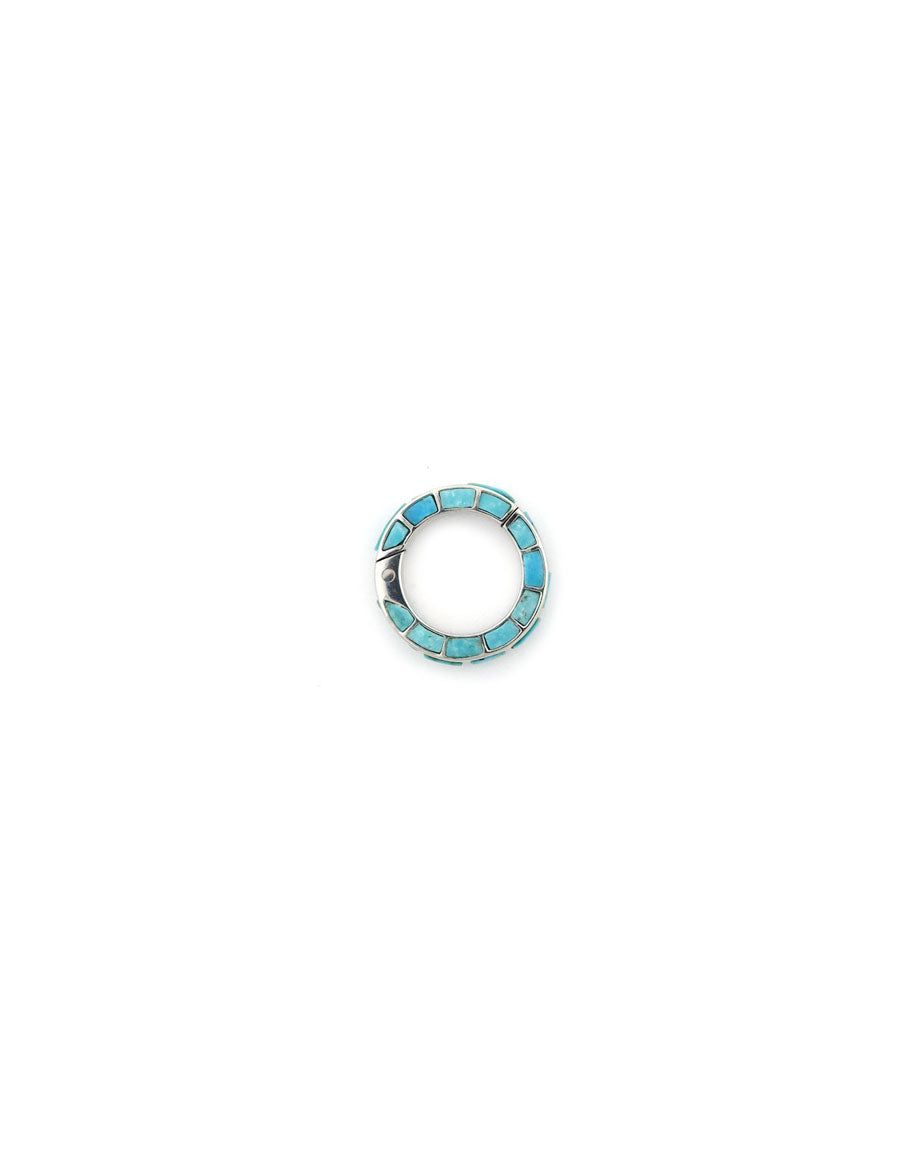 17mm Silver Inlay Turquoise Lock Connector
