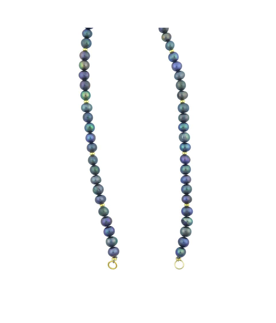 Lock Ready: 7mm Open Peacock Pearl Rondelle Strand