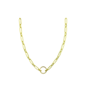 14K Gold Chunky Mixed Link 17mm Simple Lock Necklace
