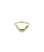 14K Gold Wavy 3 Diamond Ring