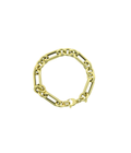14K Gold 3 Round + Rectangle Link Bracelet