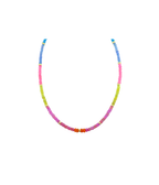 4mm Lilac Color Block Ethiopian Opalite Rondelle Necklace