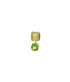 14K Gold Thick Ridged Diamond Peridot Charm Spacer