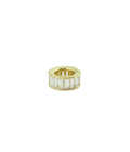 14K Gold Diamond Baguette Round Charm Spacer
