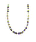 18" Light Amethyst Aqua Mix Rondelle Necklace