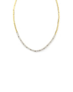 14K Gold 1ct Pave Diamond Segmented Bar Tennis Necklace