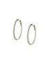 3/4" 14K White 1ct Oval Diamond Hoops