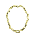 14K Gold Chunky Rounded Rectangle Link Lock Necklace