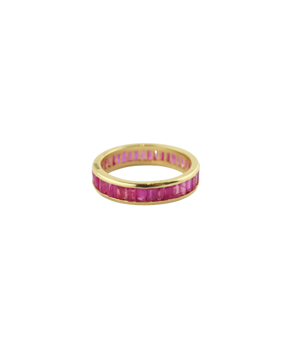 14K Gold Eternity Channel Set Ruby Ring