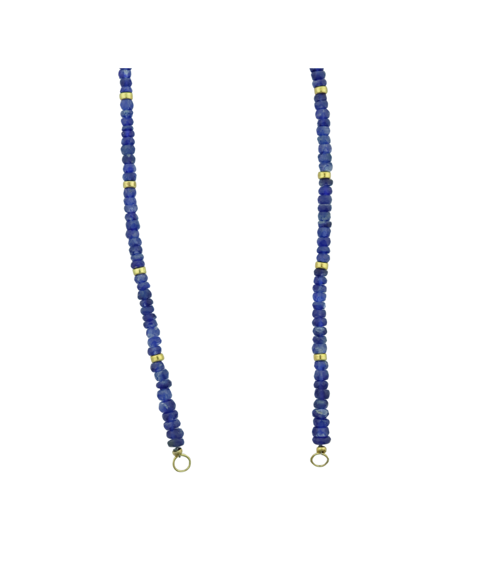 Lock Ready: Open Dark Blue Kyanite Rondelle Strand