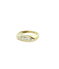 14K Gold Pear & Dotted Diamond Modern Ring