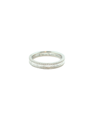 14K White Gold Baguette & Pave Diamond Framed Eternity Ring