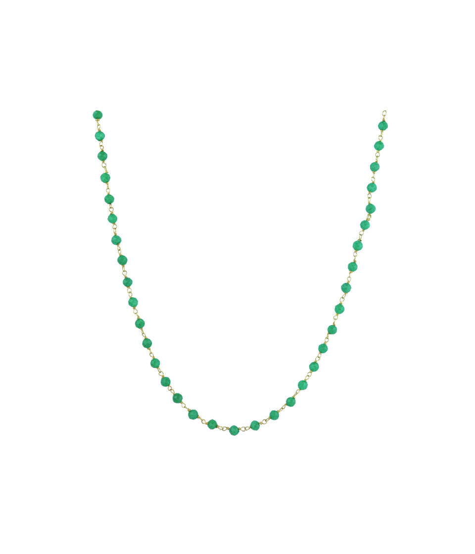 14K Gold Dyed Emerald Tin Cup Necklace
