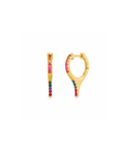 14K Gold Multi Sapphire 13mm Spike Huggie