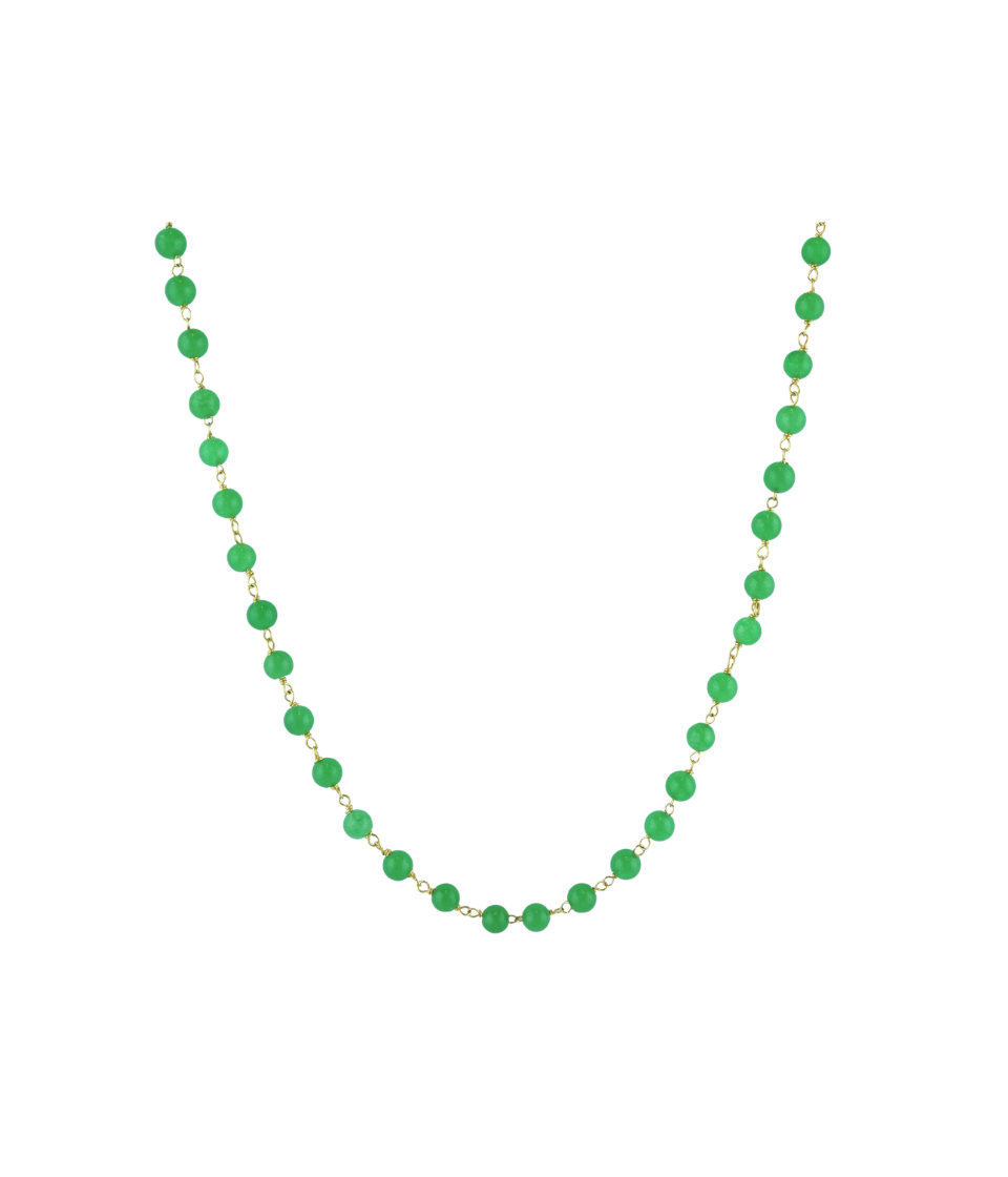 14K Gold 4mm Jade Tin Cup Necklace