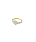 14K Gold Pave Diamond Signet Pinky Ring