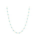 14K Gold 3mm Turquoise Tin Cup Necklace