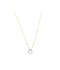 14K 1ct Lab Diamond Station 12mm Diamond Lock Necklace