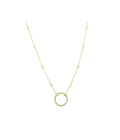 14K 1ct Diamond Station 17mm Diamond Lock Necklace