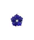 14K Gold 5 Petal Lapis Diamond Flower Charm