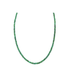 3-4mm Natural Emerald Faceted Rondel Necklace