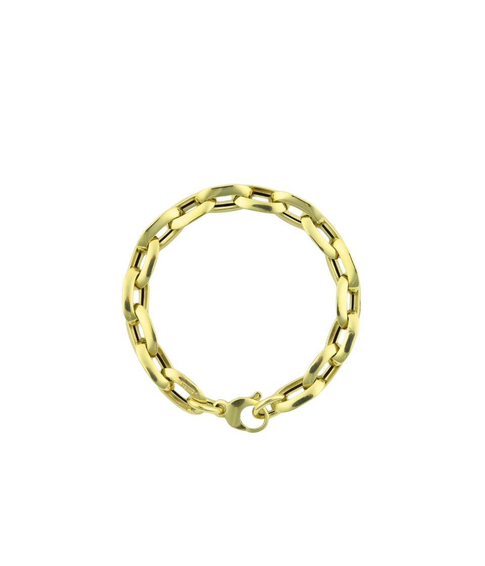 14K Gold Pointed Oval Chunky Link Bracelet