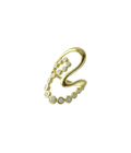 14K Gold Bezel Diamond Swirl Statement Ring