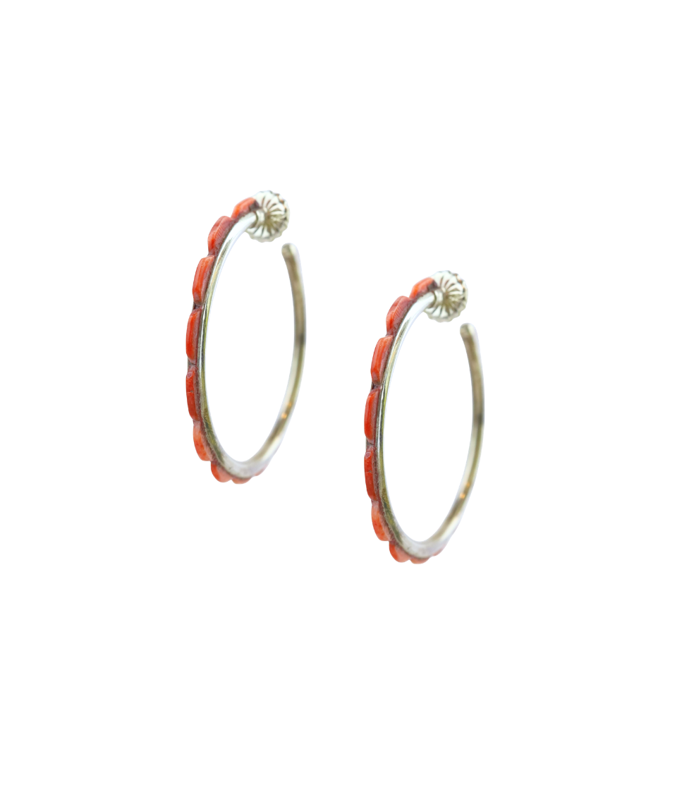 Federico Red Spiny Oyster Tiled Hoops