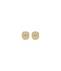 14K Gold Pyramid Radiant Diamond Square Studs