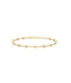 14K Gold .20ct Illusion Diamond + Bar Bracelet