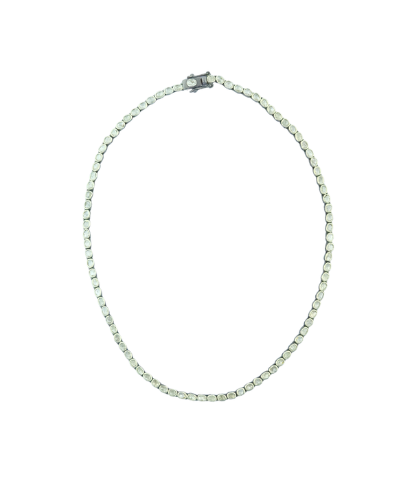 Mini Silver Polki Diamond Tennis Necklace