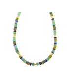 18" Moody Aqua Mix Gemstone Duo Rondelle Necklace